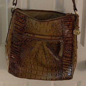 Brahmin Leather Purse Toasted Almond Crossbody Strap